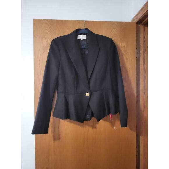 Loveshackfancy Pantonia Wool-Blend Peplum Blazer Gold Button Luxury NWOT 8 - Picture 3 of 9
